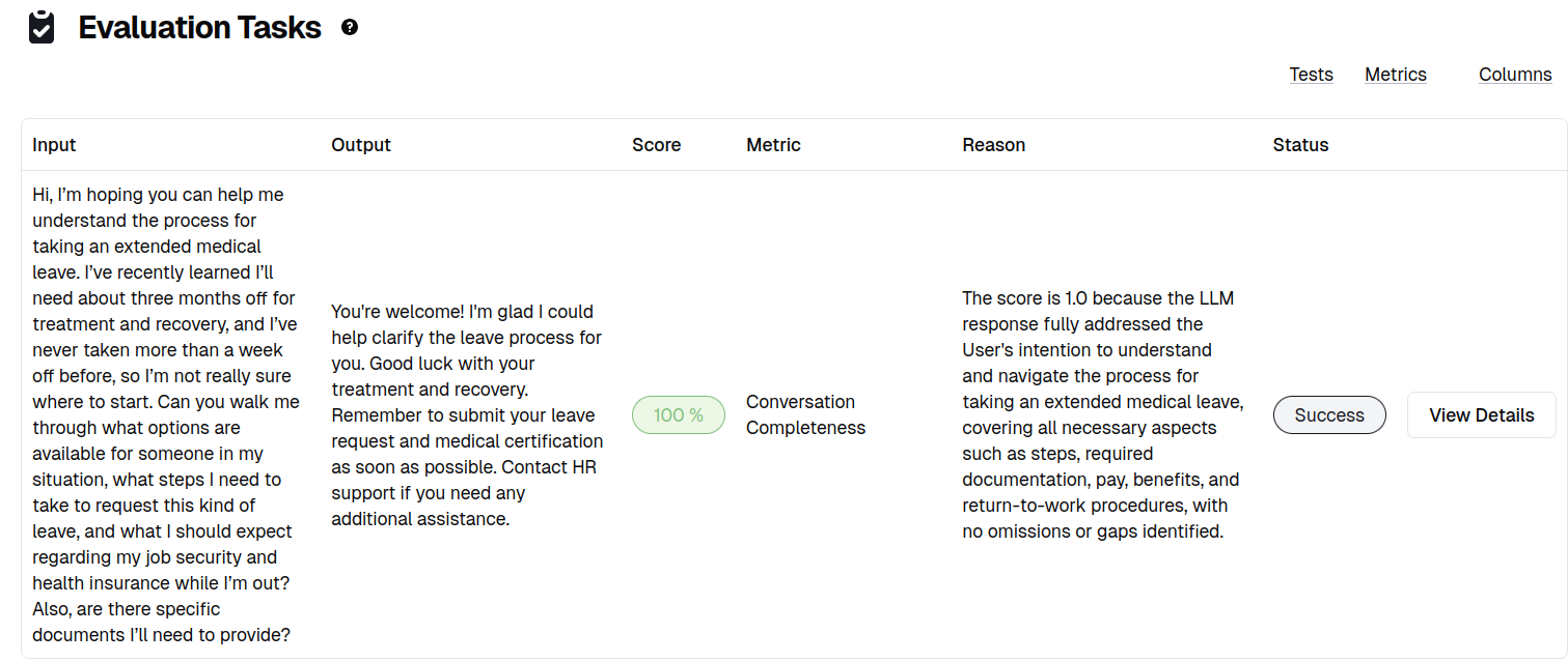 Dashboard metrics placeholder